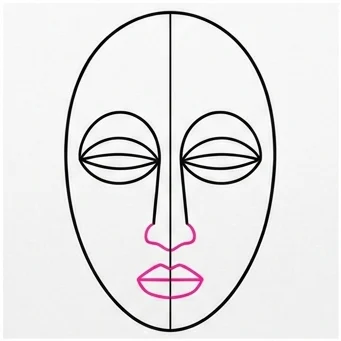 How to Draw an African Mask: Easy Step-by-Step Drawing Tutorial for Kids 6 How to Draw an African Mask Step 5