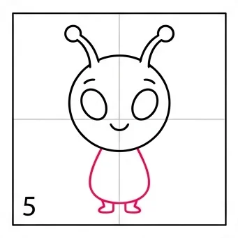 How to Draw an Alien: Easy Step-by-Step Drawing Tutorial for Kids 6 How to Draw an Alien Step 5