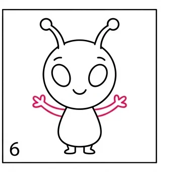 How to Draw an Alien: Easy Step-by-Step Drawing Tutorial for Kids 7 How to Draw an Alien Step 6