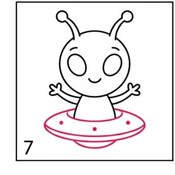 How to Draw an Alien: Easy Step-by-Step Drawing Tutorial for Kids 8 How to Draw an Alien Step 7