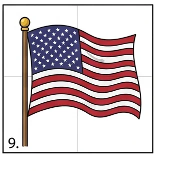How to Draw an American Flag: Easy Step-by-Step Drawing Tutorial for Kids 10 How to Draw an American Flag Step 9
