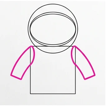 How to Draw an Astronaut: Easy Step-by-Step Drawing Tutorial for Kids 5 How to Draw an Astronaut Step 4