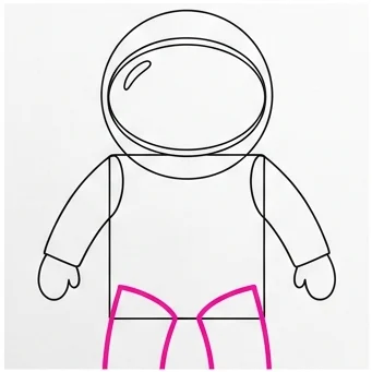 How to Draw an Astronaut: Easy Step-by-Step Drawing Tutorial for Kids 6 How to Draw an Astronaut Step 5
