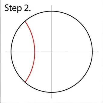 How to Draw a Baseball: Easy Step-by-Step Drawing Tutorial for Kids 3 How to Draw a Baseball Step 2
