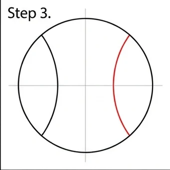 How to Draw a Baseball: Easy Step-by-Step Drawing Tutorial for Kids 4 How to Draw a Baseball Step 3