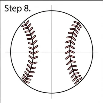How to Draw a Baseball: Easy Step-by-Step Drawing Tutorial for Kids 9 How to Draw a Baseball Step 8
