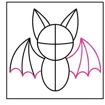 How to Draw a Bat: Easy Step-by-Step Drawing Tutorial for Kids 8 How to Draw a Bat Step 7