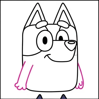 How to Draw a Blue Dog Character: Easy Step-by-Step Drawing Tutorial for Kids 7 How to Draw a Blue Dog Character Step 6
