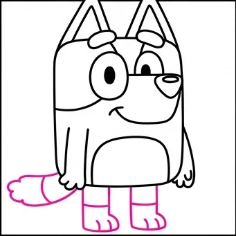 How to Draw a Blue Dog Character: Easy Step-by-Step Drawing Tutorial for Kids 9 How to Draw a Blue Dog Character Step 8