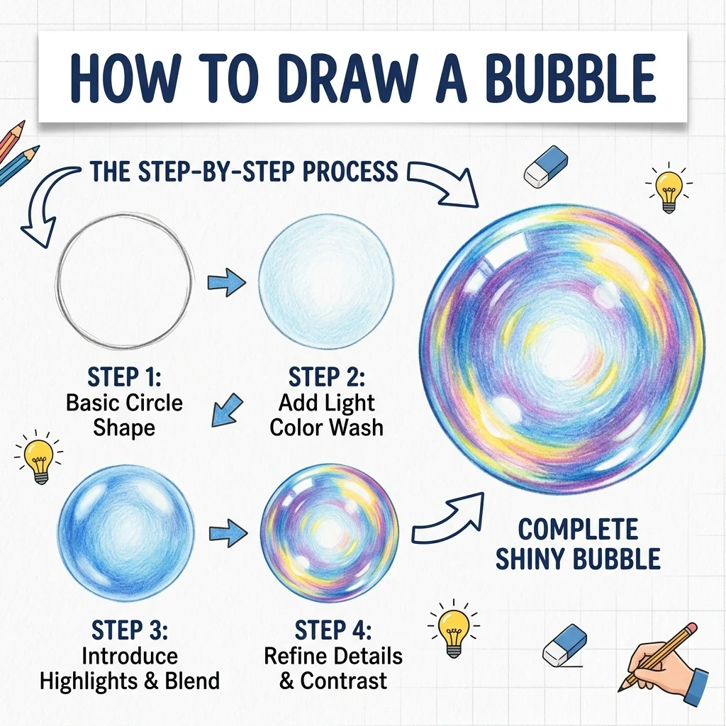 How to Draw a Bubble: Easy Step-by-Step Drawing Tutorial for Kids 1 How to Draw a Bubble