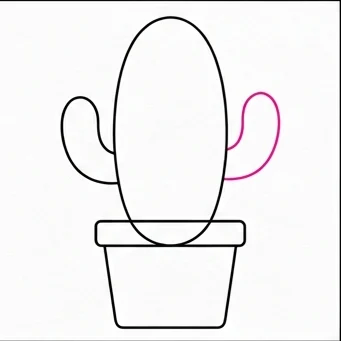 How to Draw a Cactus: Easy Step-by-Step Drawing Tutorial for Kids 5 How to Draw a Cactus Step 4