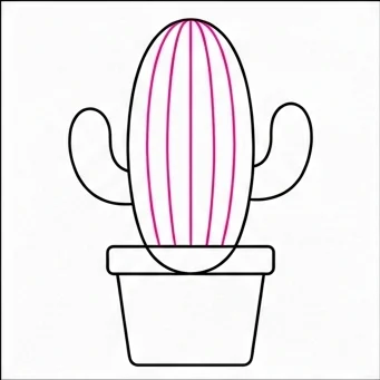 How to Draw a Cactus: Easy Step-by-Step Drawing Tutorial for Kids 6 How to Draw a Cactus Step 5