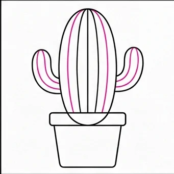 How to Draw a Cactus: Easy Step-by-Step Drawing Tutorial for Kids 7 How to Draw a Cactus Step 6