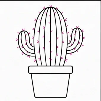 How to Draw a Cactus: Easy Step-by-Step Drawing Tutorial for Kids 8 How to Draw a Cactus Step 7