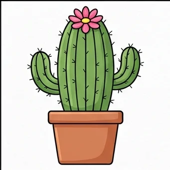 How to Draw a Cactus: Easy Step-by-Step Drawing Tutorial for Kids 10 How to Draw a Cactus Step 9
