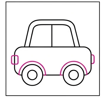 How to Draw an Easy Car: Easy Step-by-Step Drawing Tutorial for Kids 8 How to Draw an Easy Car Step 7