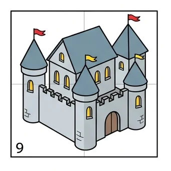 How to Draw a 3D Castle: Easy Step-by-Step Drawing Tutorial for Kids 10 How to Draw a 3D Castle Step 9