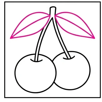 How to Draw Cherries: Easy Step-by-Step Drawing Tutorial for Kids 8 How to Draw Cherries Step 7