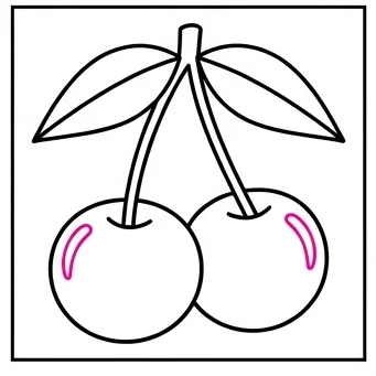 How to Draw Cherries: Easy Step-by-Step Drawing Tutorial for Kids 9 How to Draw Cherries Step 8