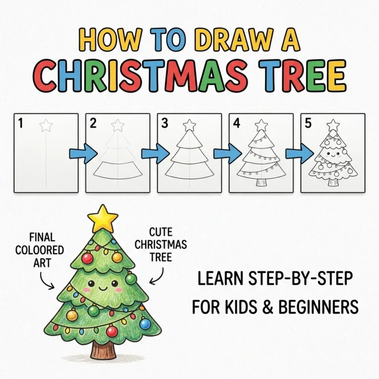 How to Draw a Christmas Tree: Easy Step-by-Step Drawing Tutorial for Kids 41 How to Draw a Christmas Tree