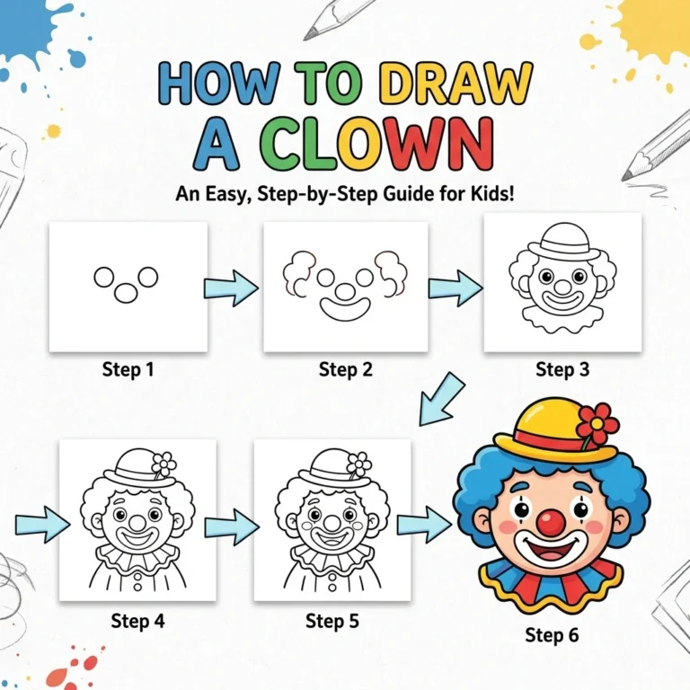 How to Draw a Clown: Easy Step-by-Step Drawing Tutorial for Kids 62 How to Draw a Clown