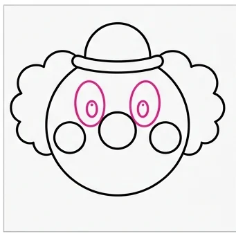 How to Draw a Clown: Easy Step-by-Step Drawing Tutorial for Kids 7 How to Draw a Clown Step 6