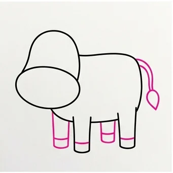 How to Draw an Easy Cow: Easy Step-by-Step Drawing Tutorial for Kids 5 How to Draw a Cow Step 4