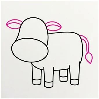 How to Draw an Easy Cow: Easy Step-by-Step Drawing Tutorial for Kids 6 How to Draw a Cow Step 5