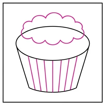 How to Draw a Cupcake: Easy Step-by-Step Drawing Tutorial for Kids 6 How to Draw a Cupcake Step 5