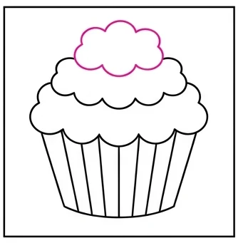 How to Draw a Cupcake: Easy Step-by-Step Drawing Tutorial for Kids 7 How to Draw a Cupcake Step 6