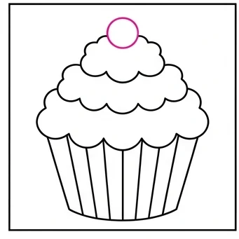 How to Draw a Cupcake: Easy Step-by-Step Drawing Tutorial for Kids 8 How to Draw a Cupcake Step 7