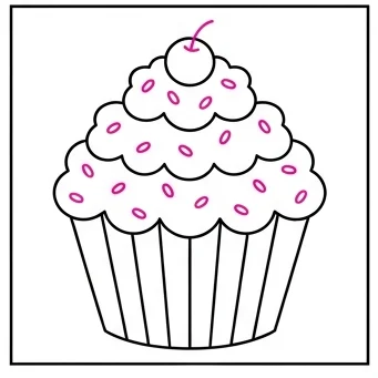 How to Draw a Cupcake: Easy Step-by-Step Drawing Tutorial for Kids 9 How to Draw a Cupcake Step 8