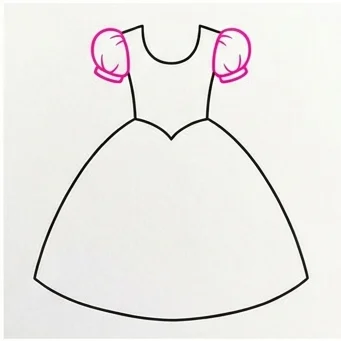 How to Draw a Princess Dress: Easy Step-by-Step Drawing Tutorial for Kids 7 How to Draw a Princess Dress Step 6