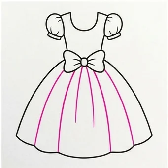 How to Draw a Princess Dress: Easy Step-by-Step Drawing Tutorial for Kids 9 How to Draw a Princess Dress Step 8