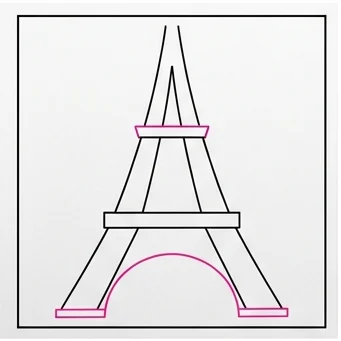 How to Draw the Eiffel Tower: Easy Step-by-Step Drawing Tutorial for Kids 5 How to Draw the Eiffel Tower Step 4