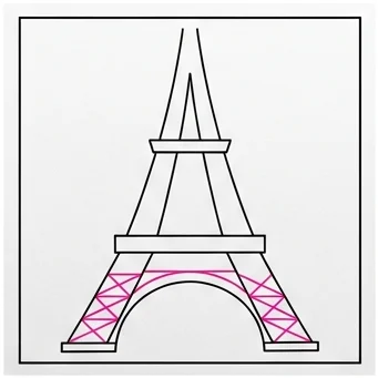 How to Draw the Eiffel Tower: Easy Step-by-Step Drawing Tutorial for Kids 6 How to Draw the Eiffel Tower Step 5