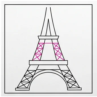 How to Draw the Eiffel Tower: Easy Step-by-Step Drawing Tutorial for Kids 7 How to Draw the Eiffel Tower Step 6