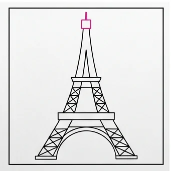 How to Draw the Eiffel Tower: Easy Step-by-Step Drawing Tutorial for Kids 8 How to Draw the Eiffel Tower Step 7