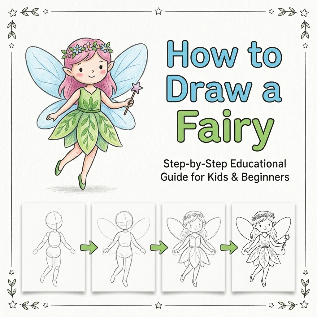 How to Draw a Fairy: Easy Step-by-Step Drawing Tutorial for Kids 1 How to Draw a Fairy