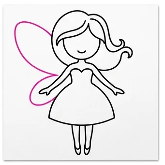 How to Draw a Fairy: Easy Step-by-Step Drawing Tutorial for Kids 7 How to Draw a Fairy Step 6