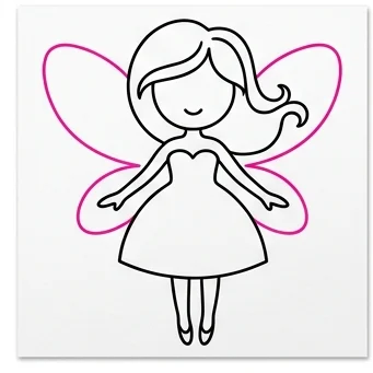 How to Draw a Fairy: Easy Step-by-Step Drawing Tutorial for Kids 8 How to Draw a Fairy Step 7