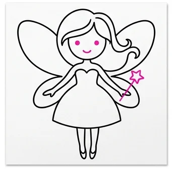 How to Draw a Fairy: Easy Step-by-Step Drawing Tutorial for Kids 9 How to Draw a Fairy Step 8