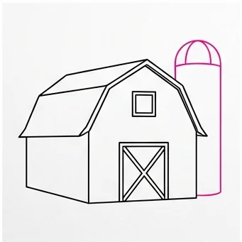 How to Draw a Farm Barn: Easy Step-by-Step Drawing Tutorial for Kids 8 How to Draw a Farm Barn Step 8