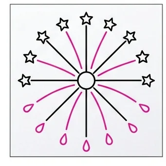 How to Draw Fireworks: Easy Step-by-Step Drawing Tutorial for Kids 8 How to Draw Fireworks Step 7