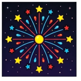 How to Draw Fireworks: Easy Step-by-Step Drawing Tutorial for Kids 10 How to Draw Fireworks Step 9