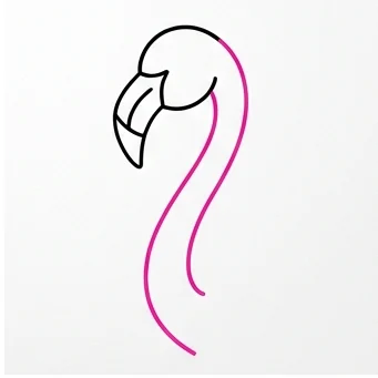 How to Draw a Flamingo: Easy Step-by-Step Drawing Tutorial for Kids 4 How to Draw a Flamingo Step 3