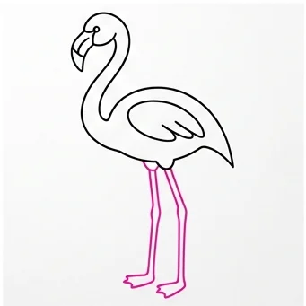 How to Draw a Flamingo: Easy Step-by-Step Drawing Tutorial for Kids 9 How to Draw a Flamingo Step 8