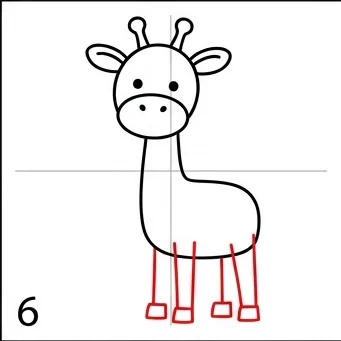 How to Draw a Giraffe: Easy Step-by-Step Drawing Tutorial for Kids 7 How to Draw a Giraffe Step 6