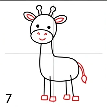 How to Draw a Giraffe: Easy Step-by-Step Drawing Tutorial for Kids 8 How to Draw a Giraffe Step 7