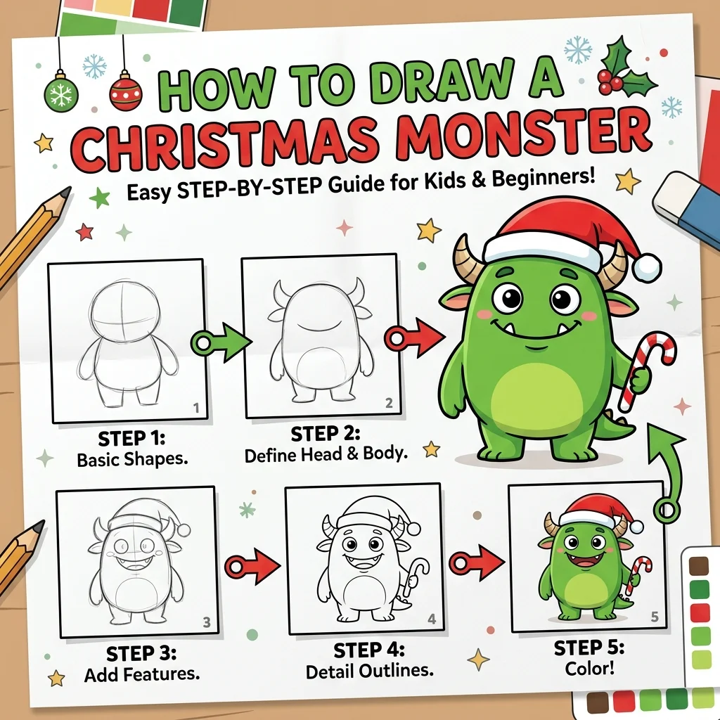 How to Draw the Grinch: Easy Step-by-Step Drawing Tutorial for Kids 1 How to Draw the Grinch
